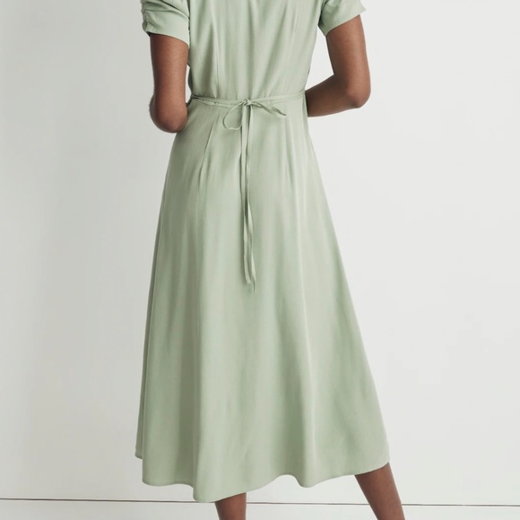 Madewell leedra button-front midi dress - green - size 4 - Picture 3 of 6